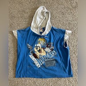 Y2K ARTEX Sportswear Sleeveless Hoodie Tasmanian Wildcats Sz XL Kentucky Cotton